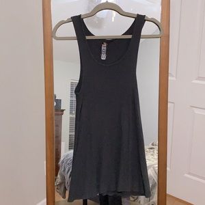 Free People Black Long Tank Top
